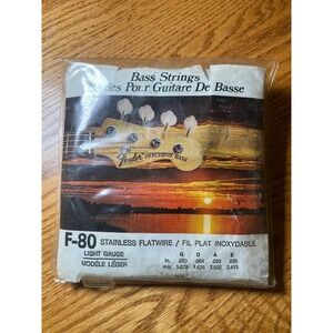 Vintage 1970s Fender F-80 Stainless Flatwire Bass Strings NOS CBS Era Light Gaug